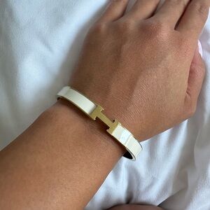 Gold and White Bracelet